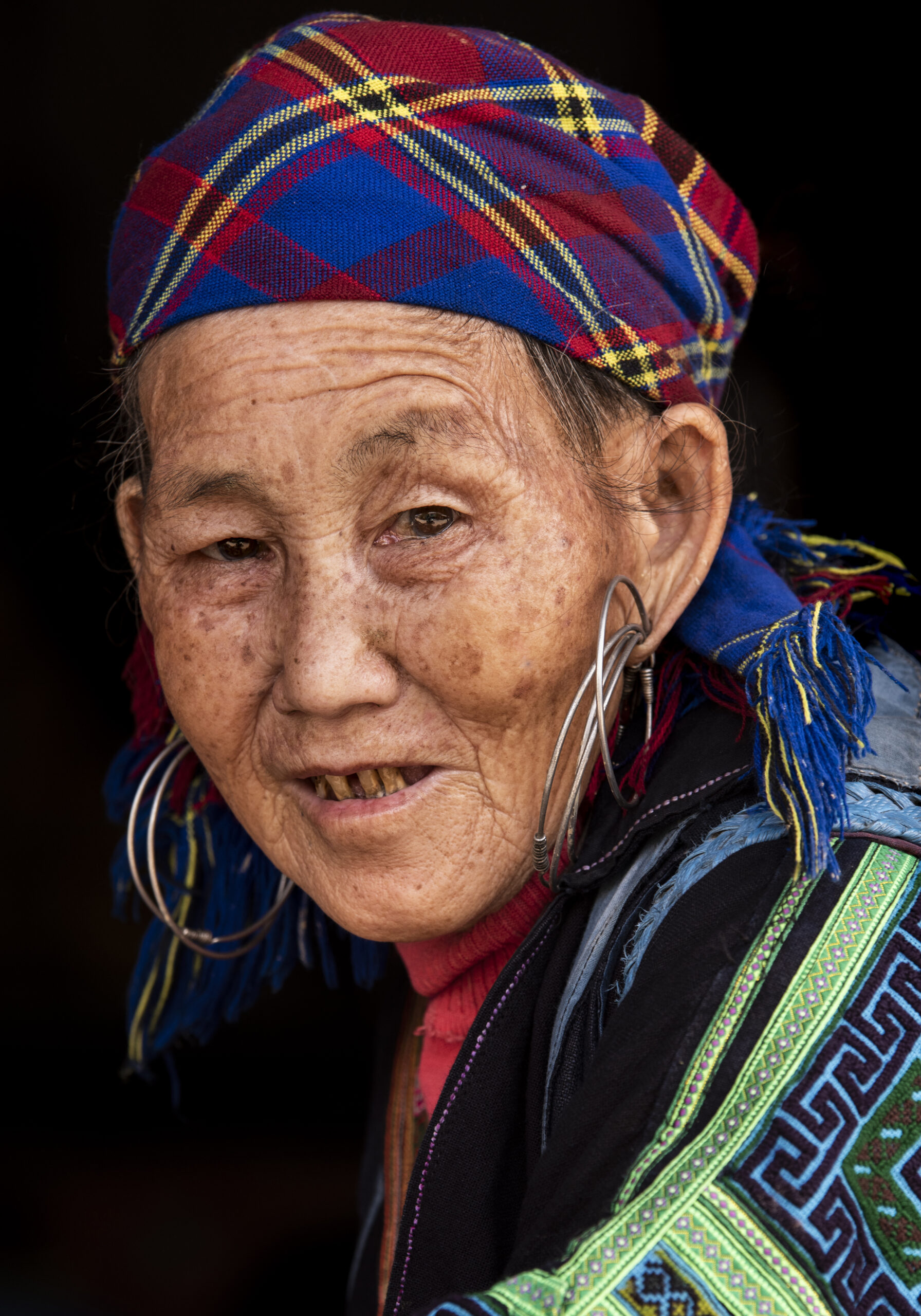 portrait of an old h'mong lady ethnic minority of northern vietnam